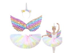 Conjunto De Disfraz De Princesa Para Niña Con Falda De Tul, Alas Y Tiara Para Fiestas De Navidad, Halloween Y Cosplay.