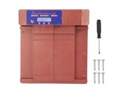 Puerta doble automática para gallinero con infrarrojos antipinzamiento y alerta de batería baja para pollos, patos y gansos (bronce)