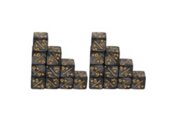 Juego De 20 Dados Numéricos Negros De 6 Caras, 16 Mm, Resistentes A Los Impactos, Para Juegos De Mesa.