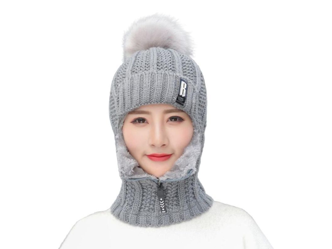 2026-gorro De Punto Para Mujer Antiviento Con Cremallera Para Cuello Y Orejas Suave Y Caliente Para Esquí Y Ocasiones Diarias