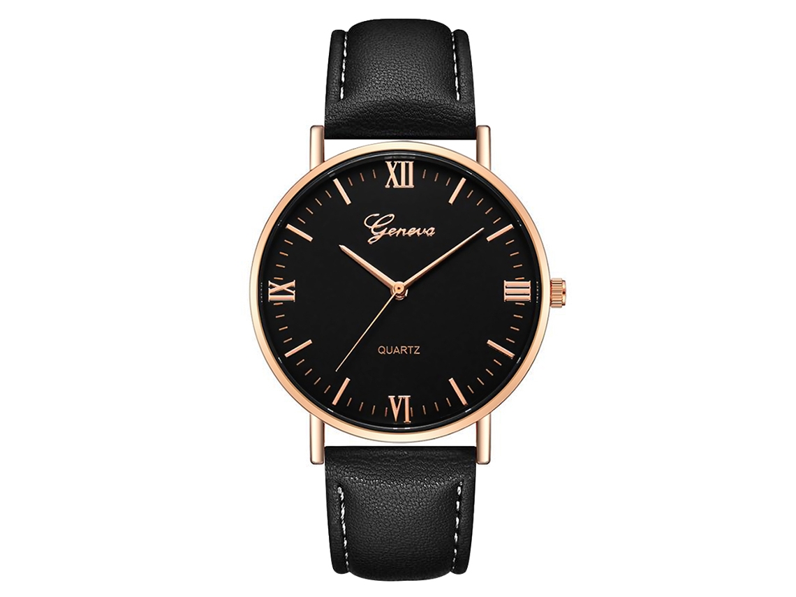 Reloj De Cuarzo Unisex Para Hombre Y Mujer Con Correa Sencilla De Pu, Estilo Casual Y Moderno.