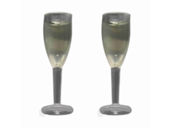 2pcs Taça De Champanhe Miniatura Casa De Bonecas Acessório Bar Pub Brinquedo Plástico Resina 1:12