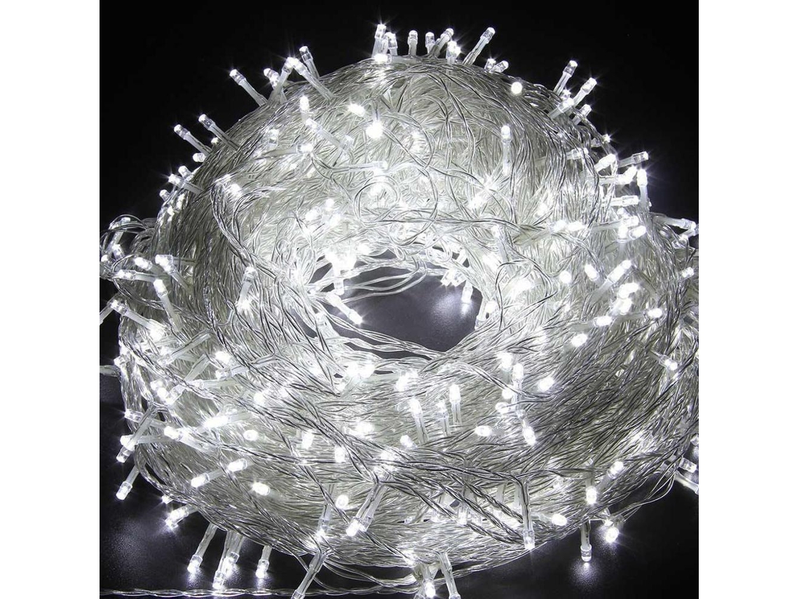 (luz Blanca, 20 M, 200 Cuentas Led) Cadena De Luces Led Impermeable, Estándar Ue De 220 V
