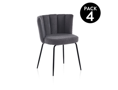 Pack 4 sillas de comedor Bodhi DUEHOME Crochet Gris 57 cm (ancho)