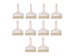 10pcs Cepillo De Lana Artificial 6.5in Mango De Madera Ergonómico Multiusos Para Pintura Manchas Limpieza