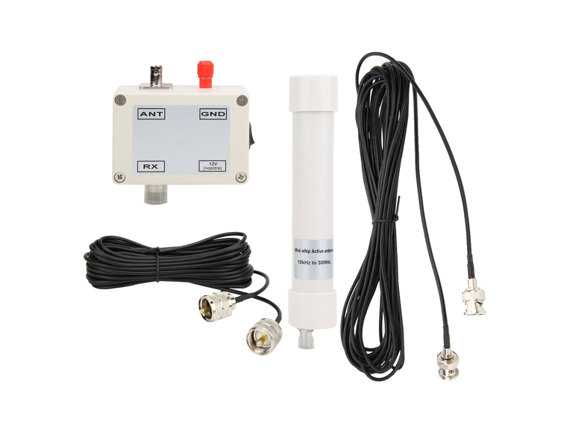 Antena Activa Mini Whip Hf Lf Vhf Sdr Rx 10khz-30mhz 12-15v Cable Bnc Portátil