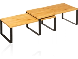 Estanteríaria HOME KOOL HOME (Negro - Beige - Bambú - 40 x 19.4 x 15.5 cm - 2 Un)