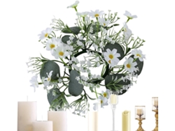 Decoración Anillo Para Velas Flores Artificiales,