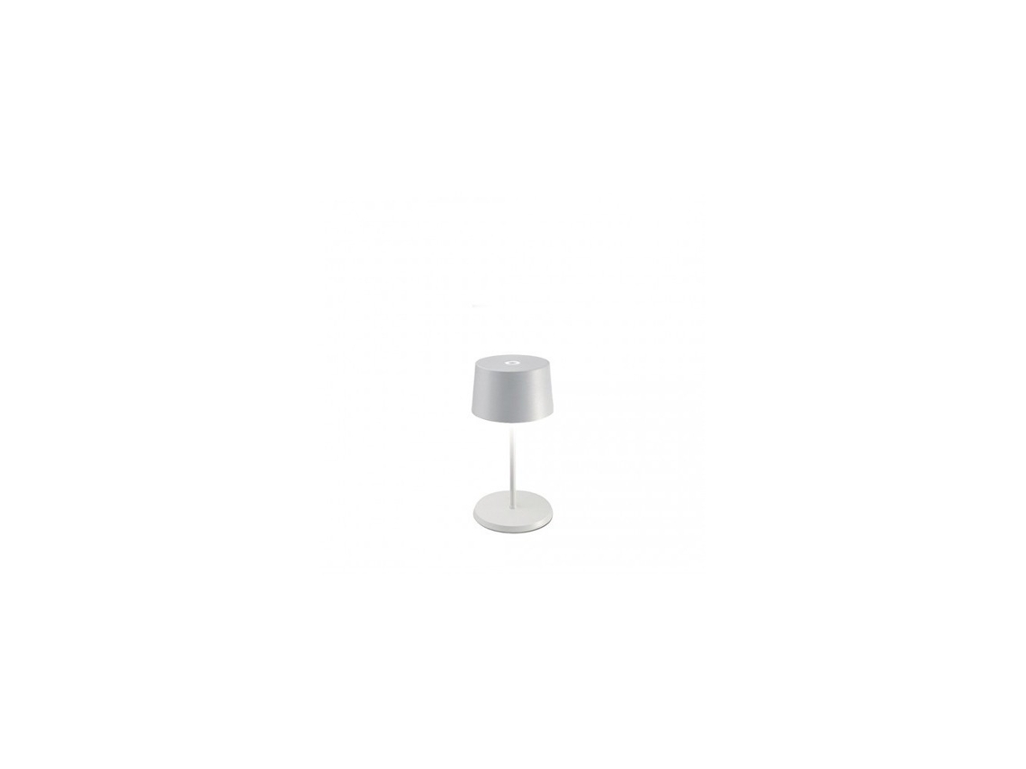 Lámpara de mesa LED Olivia pro mini blanca recargable y regulable ZAFFERANO