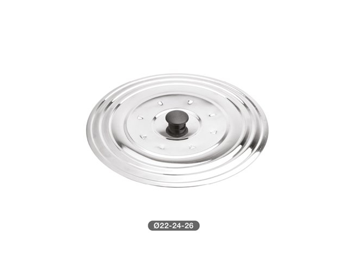 Tapa Universal Acero Inox Para Ollas Y Sartenes Ø16 - 18 - 20 Cm