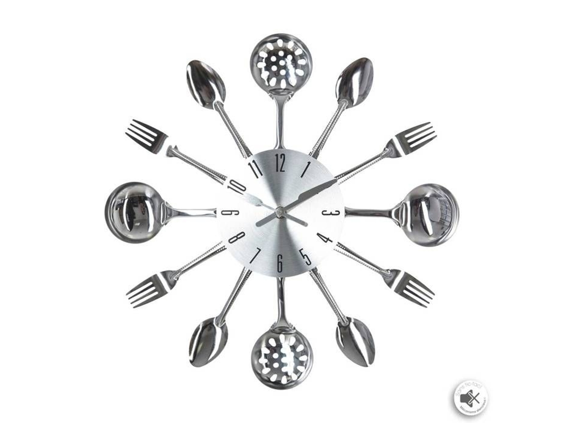 Utensilios de reloj de metal plateado D 38 cm Atmosphera Interior Designer ATMOSPHERA