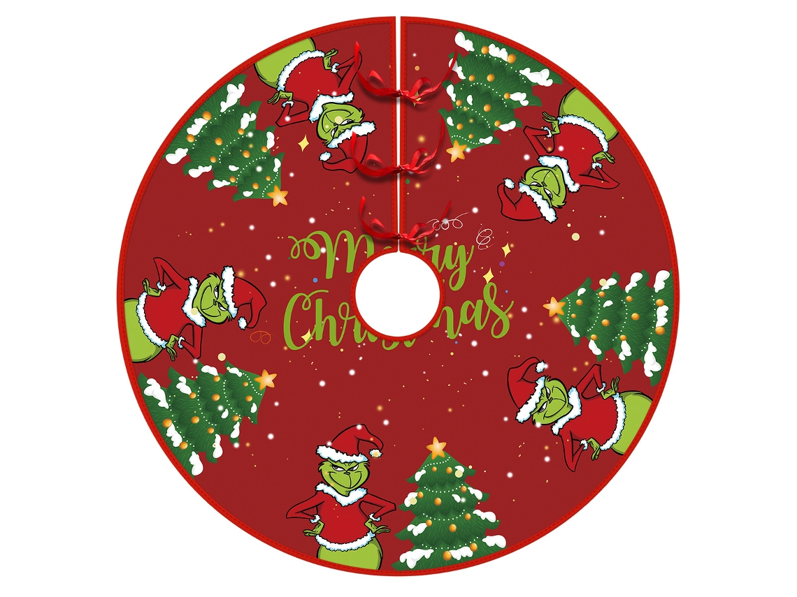 Falda para árbol de Navidad de 122 cm – Decoración navideña con collar para árbol de Navidad estilo casa de campo con acabado suave (estilo K)