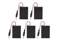 Portapilas Aa 3x4,5v Con Tapa, Interruptor Y Conector Dc 5,5x2,1mm (5 Unidades)