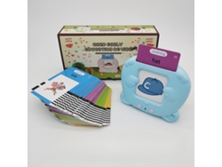 Máquina de tarjetas bilingüe Flash Pt/en Hexinyigjly 224 palabras, recurso educativo para niños de 2 a 7 años, color azul