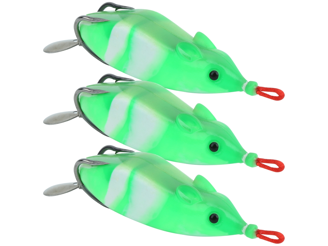 Danu26-3 Piezas Señuelo De Cabeza De Serpiente Suave Con Lentejuelas Simulación Artificial Para Pesca 5