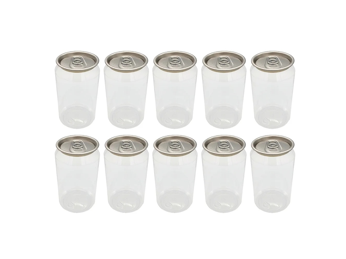 10 Latas De Aluminio - Latas De Pet Transparente De 330 Ml