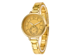 Reloj De Cuarzo Casual Simple De Moda Unisex Con Correa De Acero (oro)