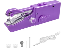 Máquina de coser portátil, máquina de coser eléctrica para el hogar, viajes y bricolaje, color morado Gertiz