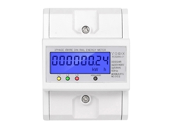 Medidor De Electricidad Trifásico De 4 Hilos Para Riel Din Con Pantalla Lcd Y Rs485