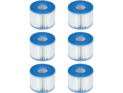 Cartuchos De Filtro Intex Purespa S1, 6 Filtros, 1 Unidad, Azul, Dacrón Duradero