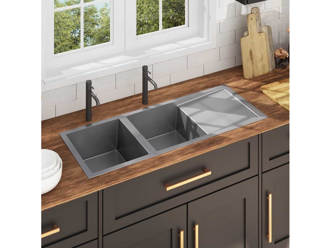 Lavavajillas de cocina de acero inoxidable hecho a mano DKD HOME DECOR