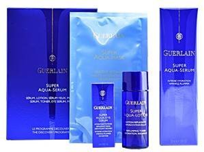 Pack GUERLAIN Super Aqua Serum 50 ml + Locion Hidratante 40 ml + Crema Para El Contorno Los Ojos 5 ml + Mascara Facial