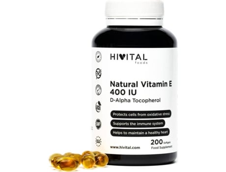 Vitamina Natural 400 ui 200 perlas 6 meses suministro potente antioxidante que protege las del oxidativo mejora el sistema inmune y favorece salud cardiovascular. complemento
