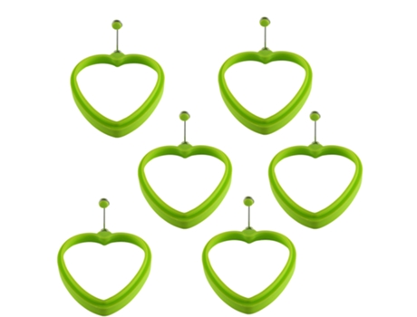 Paquete de 4 anillos de silicona para huevos anillos para cocinar huevos de calidad alimentaria molde antiadherente para huevos fritos verde ZMDECQNA