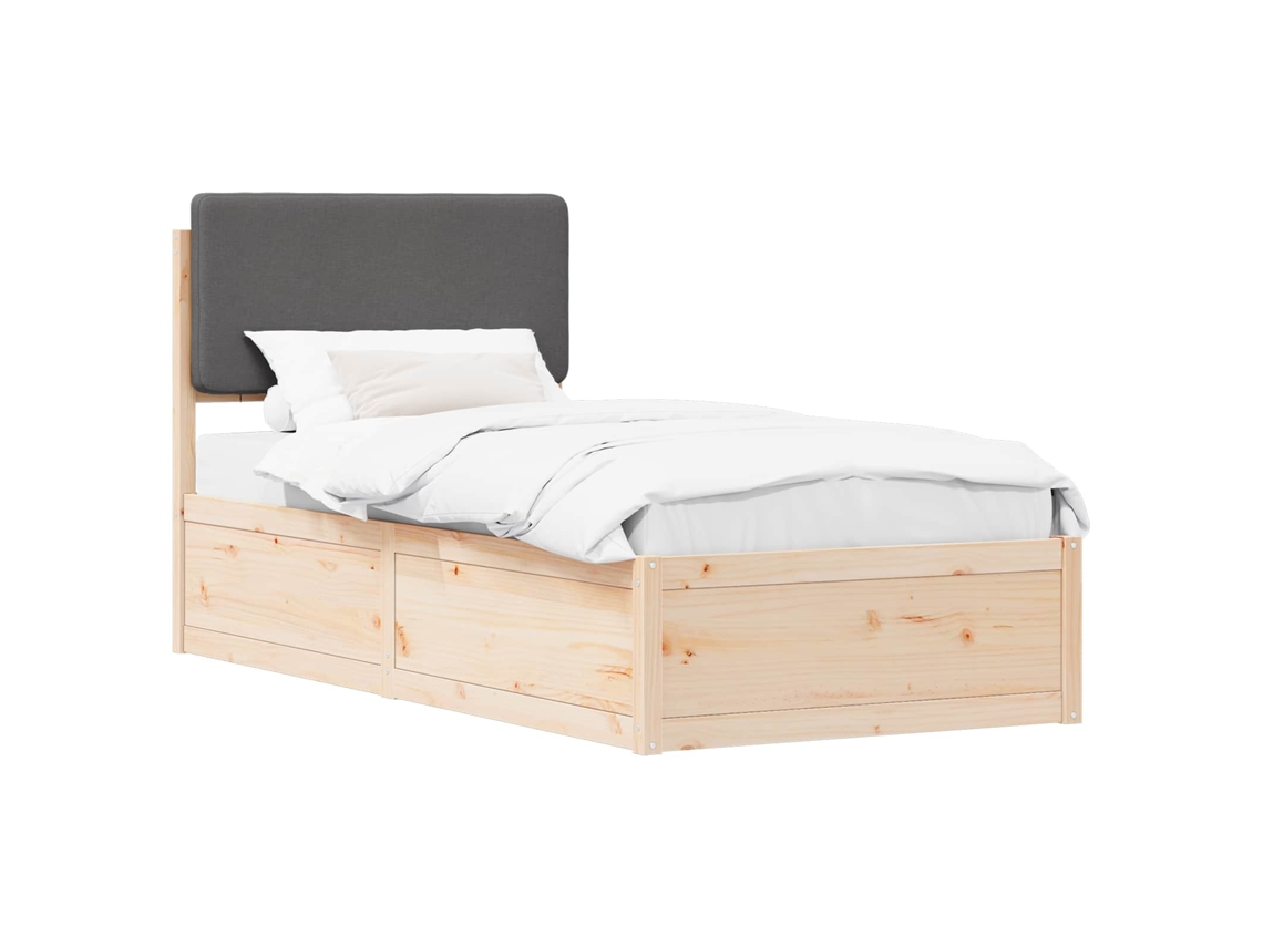 Maison Exclusive - Estructura De Cama Con Cabecera Tapizada Gris Oscuro