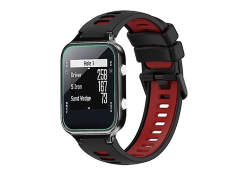 Correa De Reloj Inteligente Para Garmin Approach S20 Correa De Reloj De Silicona Bicolor Negro-Rojo VENISYMLIS