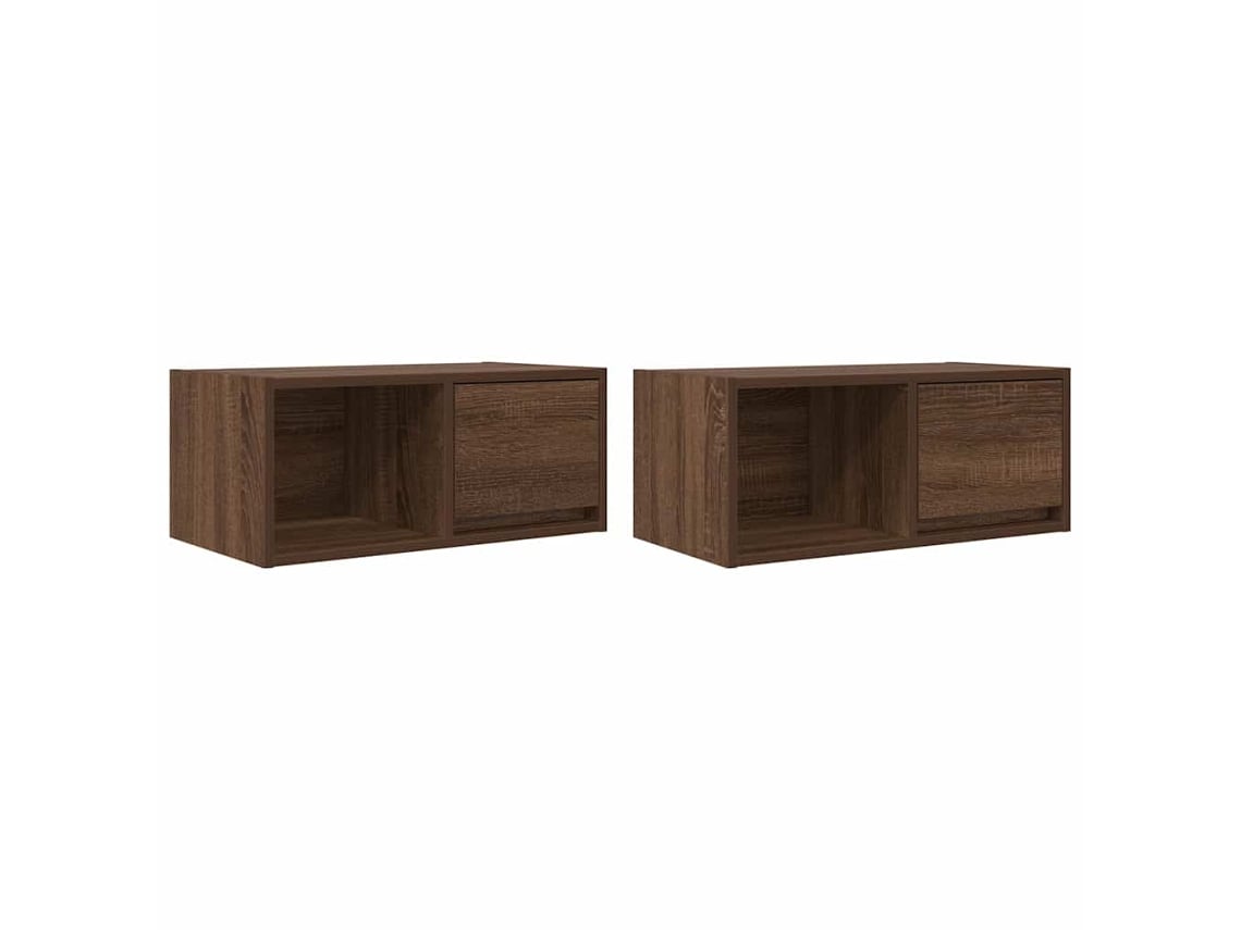 Maison Exclusive - Muebles De Tv 2uds Roble Marrón 60x31x25,5 Cm Madera Ingeniería