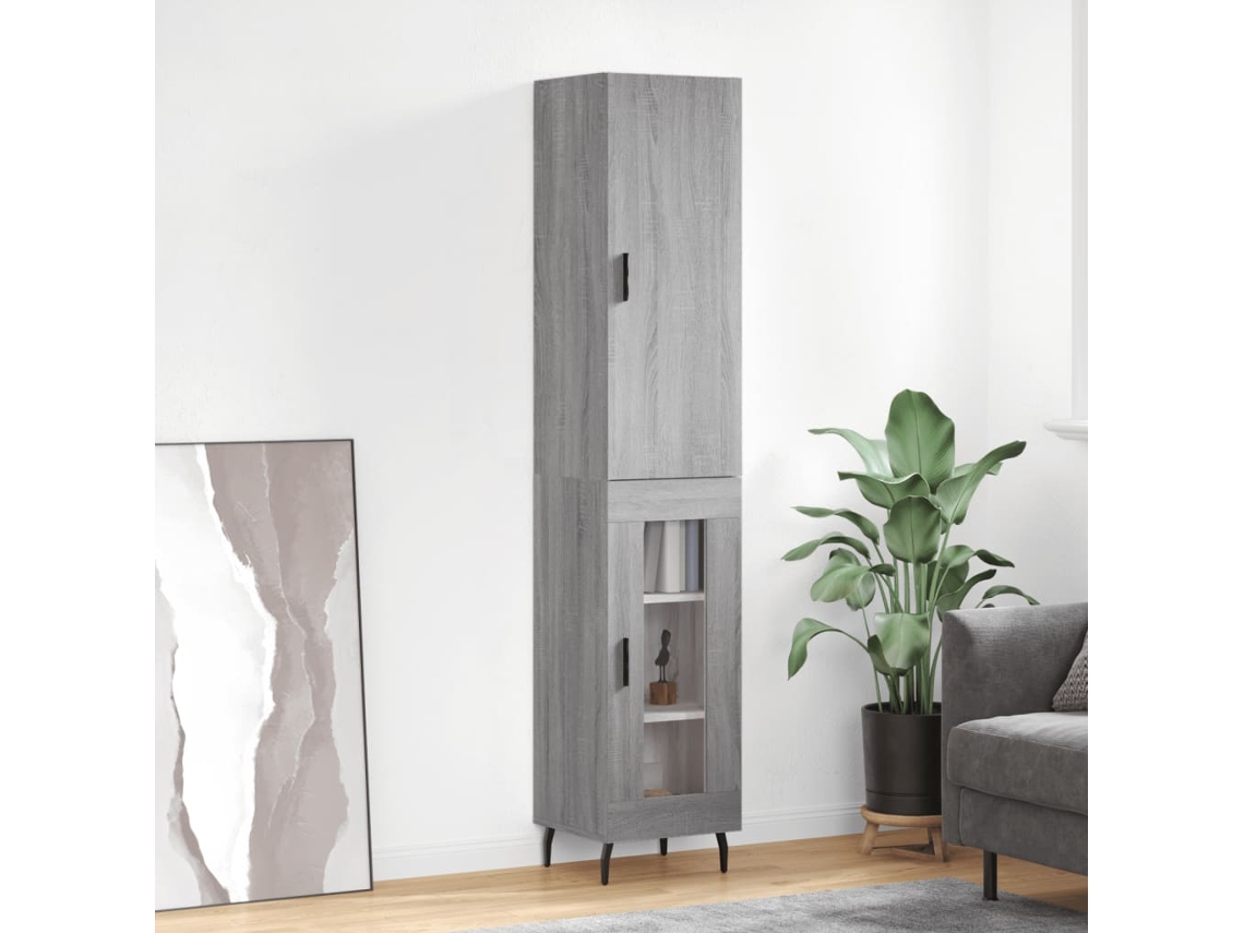 Aparador Alto Madera Contrachapada Gris Sonoma 34,5x34x180 Cm