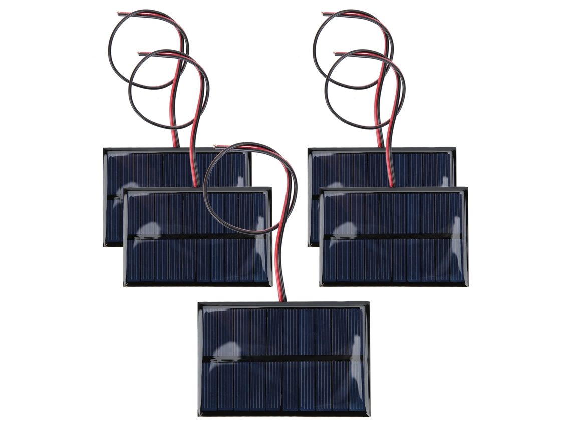 5 Módulos De Panel Solar De 5 V Y 150 Ma Con Cable De 30 Cm, Polisilicio Resistente A La Intemperie, 0,75 W
