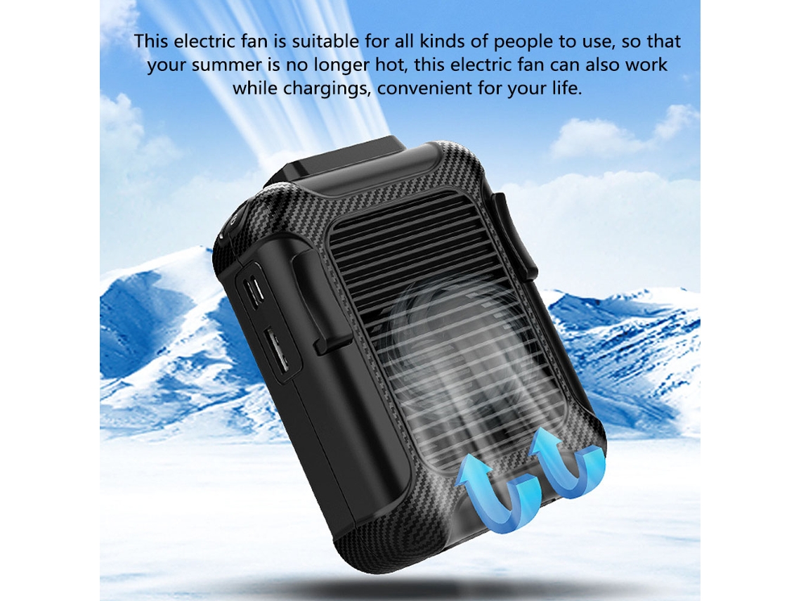 Ventilador portátil de cintura con batería de 6000 mAh