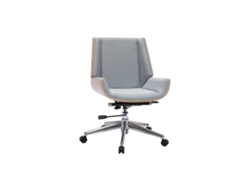 Silla de Escritorio Madera Clara Y Gris Claro Curved MILIBOO