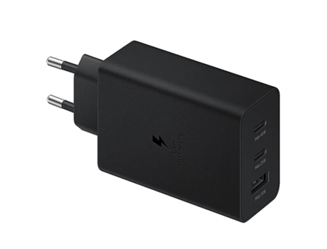 Cargador Base Triple Tipo C Superfastcharge Para Samsung Negro