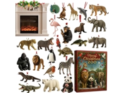 Cuenta regresiva de 24 días para Navidad: colgantes de animales acrílicos en 2D para niños y adolescentes.