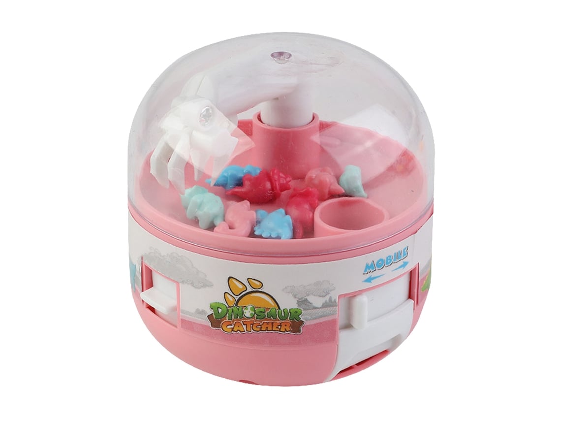 Ats-juguete Máquina De Agarrar Muñecas Mini Para Niños Coordinación Eléctrica Dinosaurio Rosa