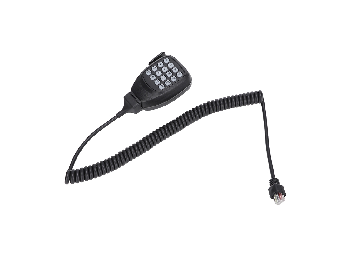 Intercomunicador portátil con micrófono y botón