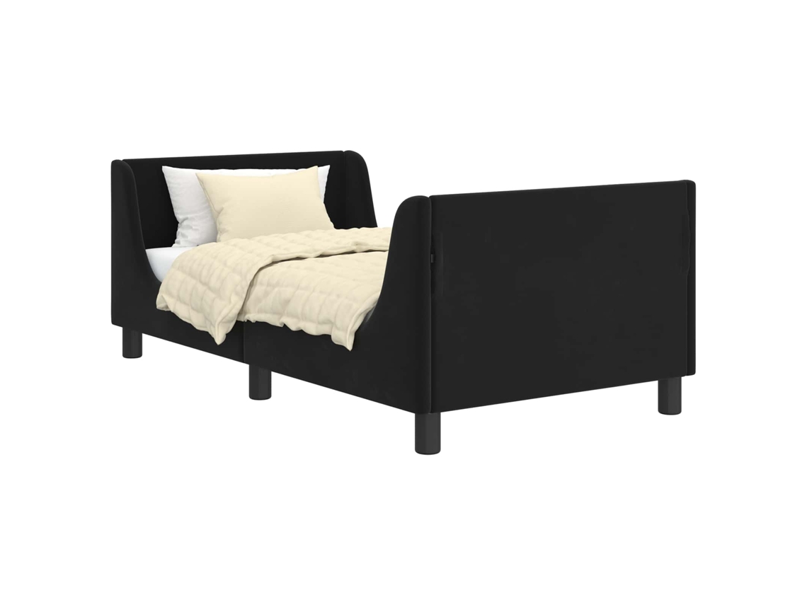 Maison Exclusive - Cama Para Niños Con Cabecero Negro 80 X 160 Cm Terciopelo