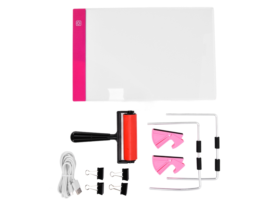 NEVEANCE Placa Luminosa LED A4 Reutilizable con Luz Ajustable para Pintura con Diamantes, Incluye Cable USB y Soportes