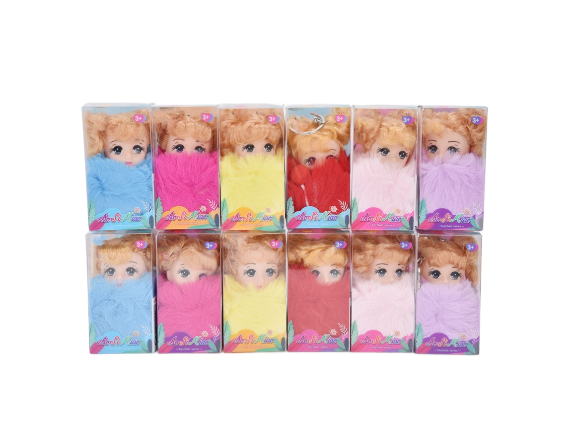 Ats-llavero De Peluche Niña Blonda Con 2 Trenzas Moda Muñeca De Peluche Colorido Exquisito Tejido