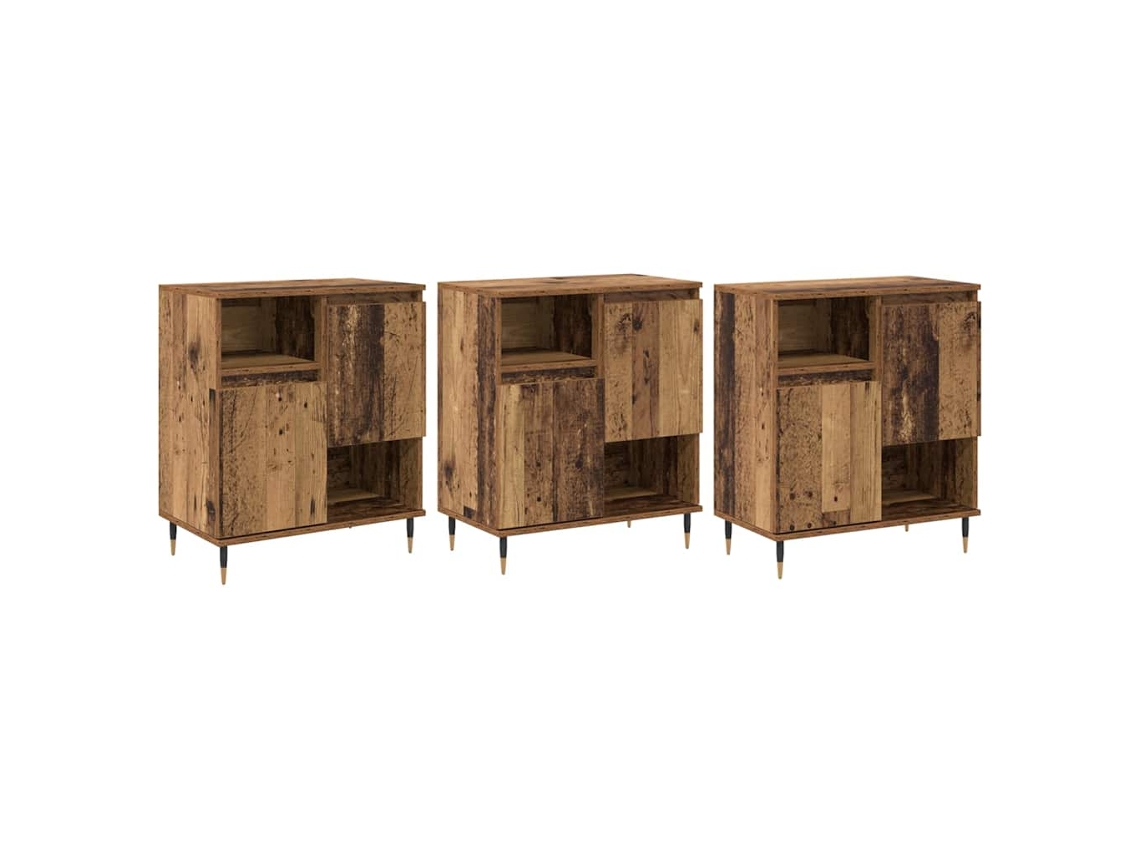 Aparador de madera antigua de 3 piezas, 180 x 35 x 70 cm, EXCLUSIVO DE LA CASA
