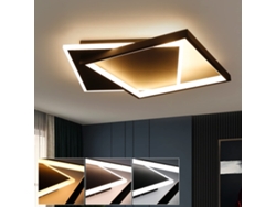 Zmh Plafón Led 44w Negro Dimmable Con Mando Para Salón Dormitorio Cocina