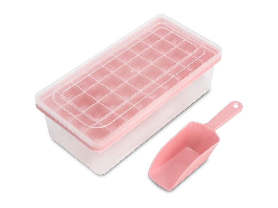2026altiro-bandeja De Silicona Para Cubitos De Hielo Con Tapa, Capacidad Para 38 Cubitos Pequeños, Con Recipiente Y Cuchara.