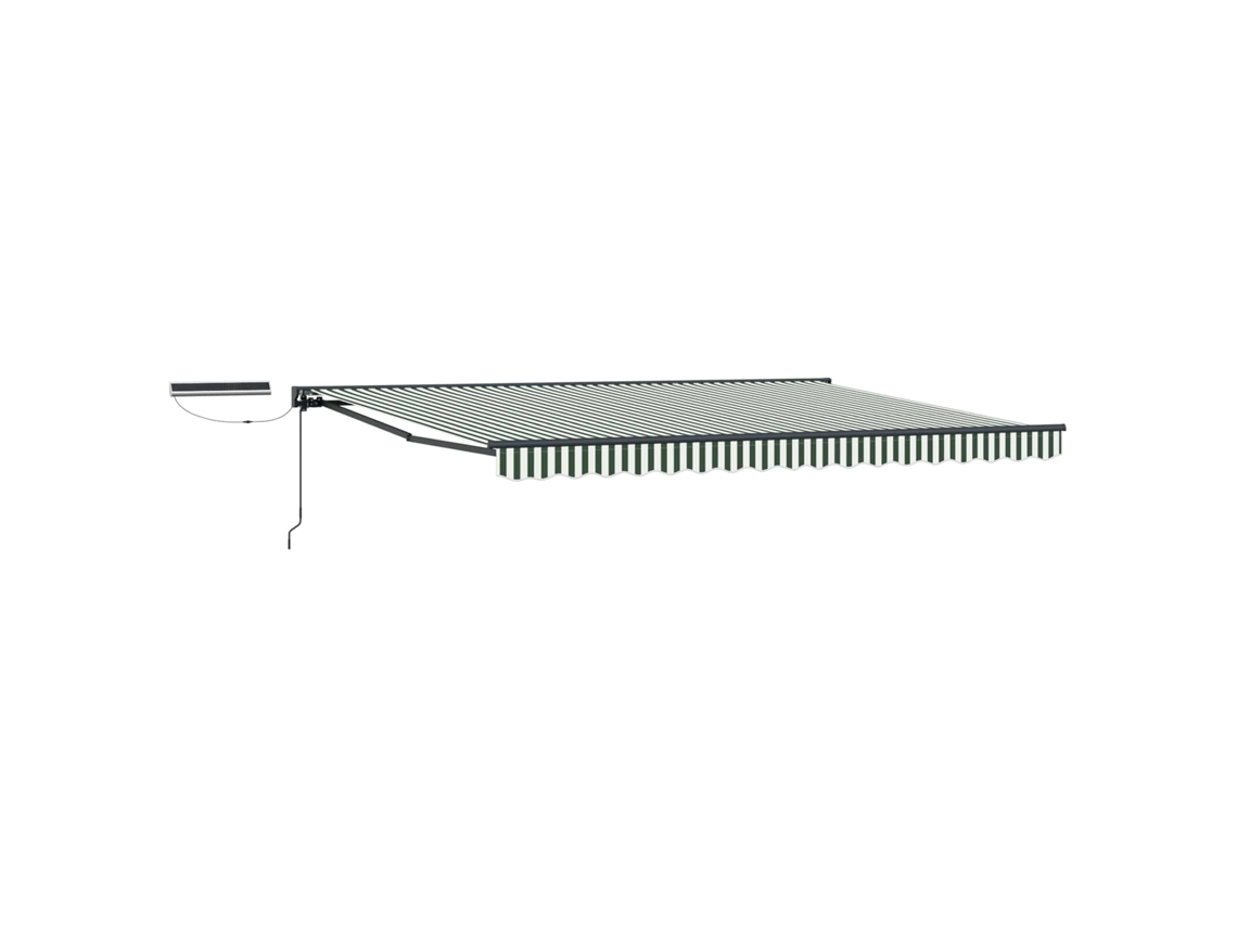 Vidaxl Toldo Retráctil Eléctrico Verde, Blanco, Antracita 5 X 3 M