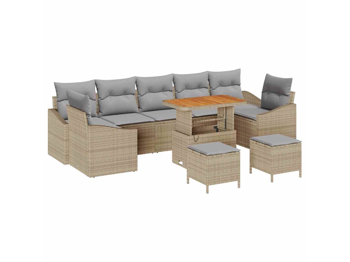 Maison Exclusive - Conjunto De Sofás De Jardín Con Cojín 10 Pcs Beige Poliratán