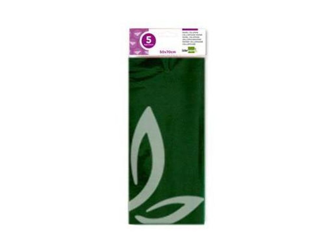 Papel Celofane Liderpapel 50X70 Cm 22G/M2 Bolsa de 5 Folhas Verde