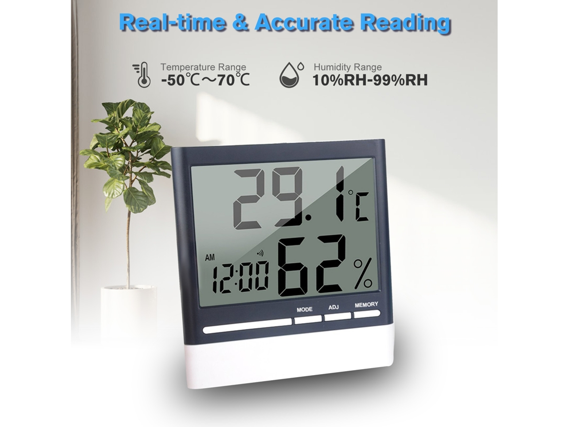 Termómetro Higrómetro Digital Para Interiores Con Alarma Y Memoria Para El Hogar, Invernadero, Oficina, Escuela, Mini - Preciso