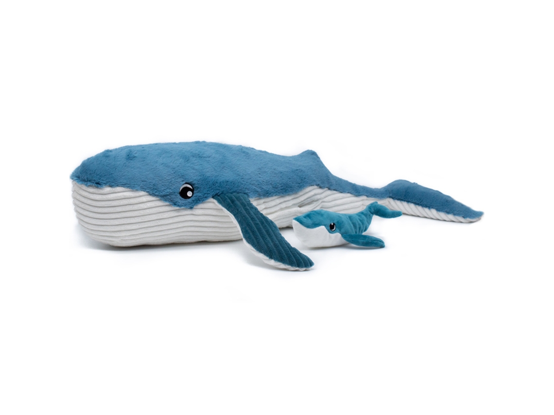 Peluche LES DÉGLINGOS Mamá Ballena Gigante Y Su Bebé Azul (70 cm)